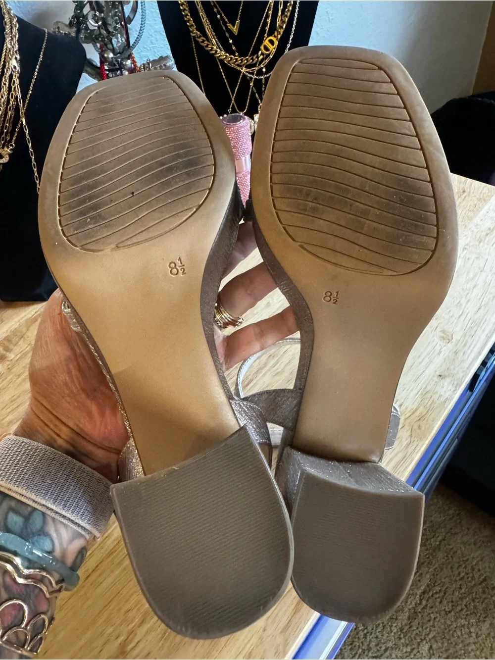 Gold platform sandals